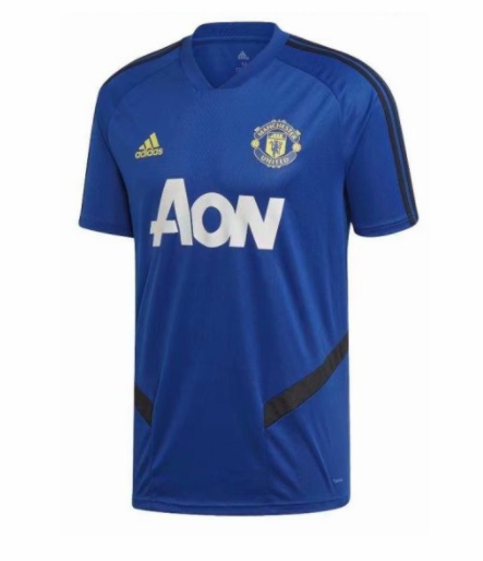 camiseta de entrenamiento azul manchester united 2020